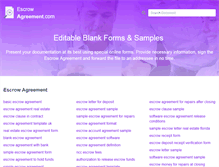 Tablet Screenshot of escrow-agreement.com